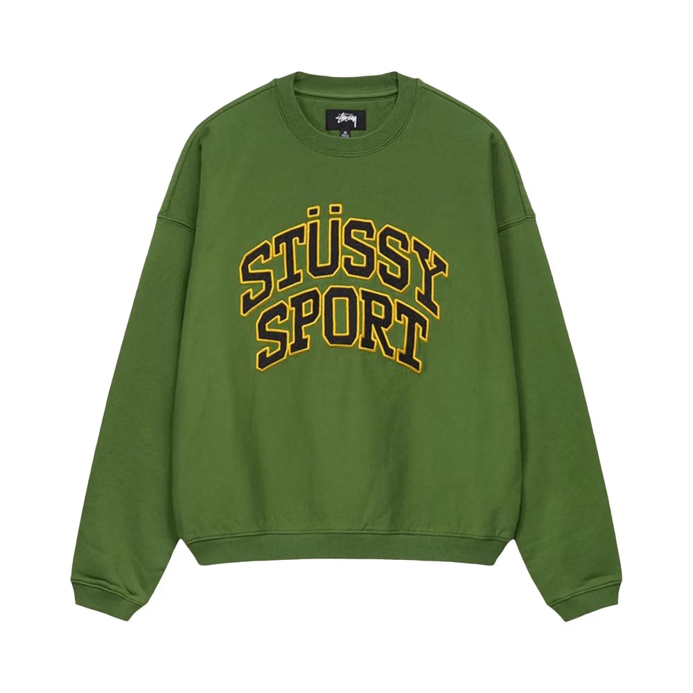 Stussy Relaxed Oversized Crew Green