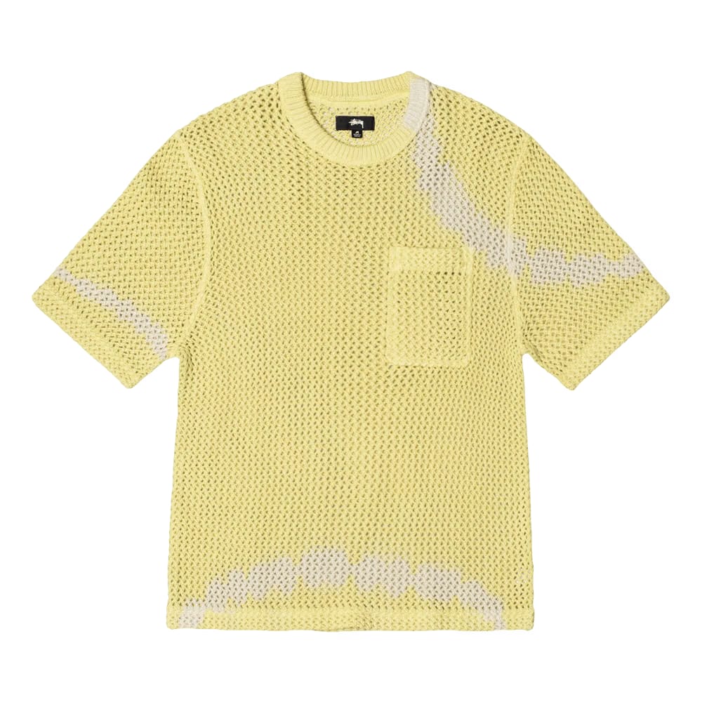 Stussy O'Dyed Heavyweight Mesh Crew Tie Dye Yellow