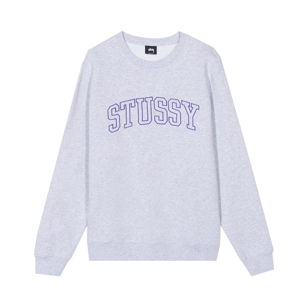 Stussy Outline Applique Crew Ash Heather