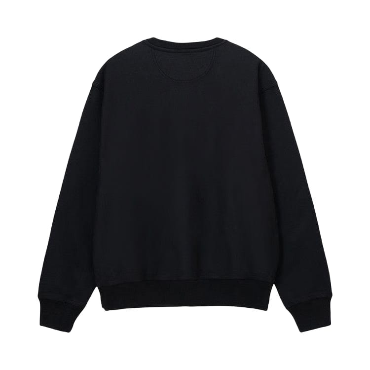 Stussy Overdyed Stock Logo Crew Black