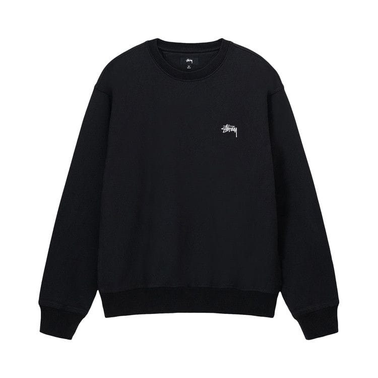 Stussy Overdyed Stock Logo Crew Black