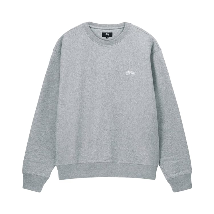 Stussy Overdyed Stock Logo Crew Grey Heather