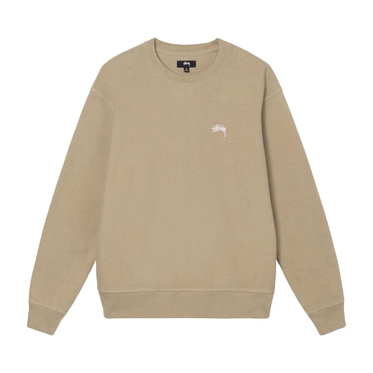 Stussy Overdyed Stock Logo Crew Khaki