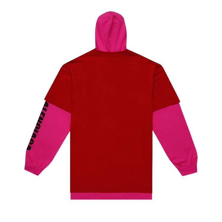 Balenciaga Hooded Double Layer T-Shirt Raspberry/White
