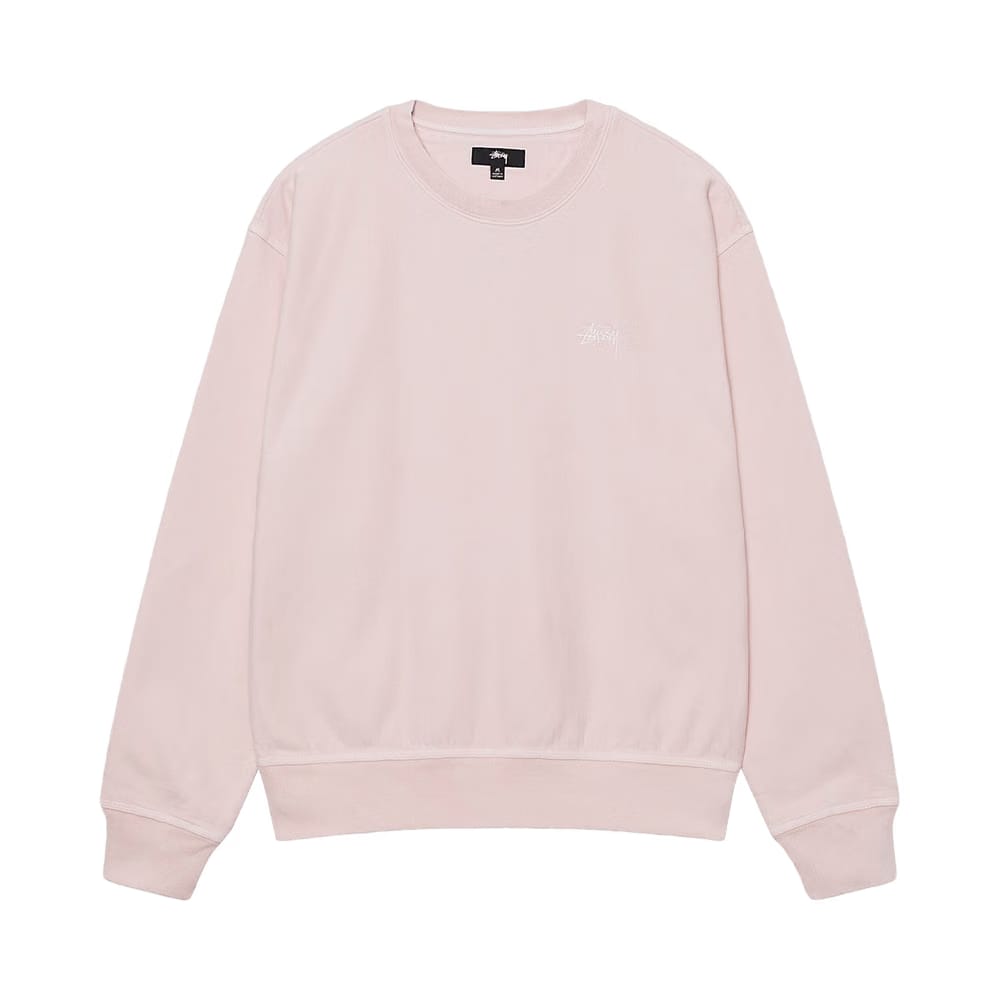 Stussy Overdyed Stock Logo Crew Light Pink