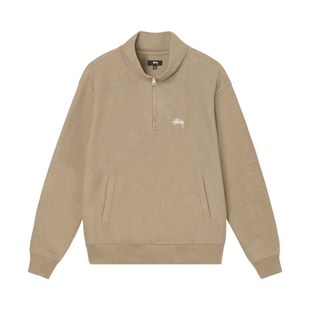 Stussy Overdyed Stock Logo Mock Khaki