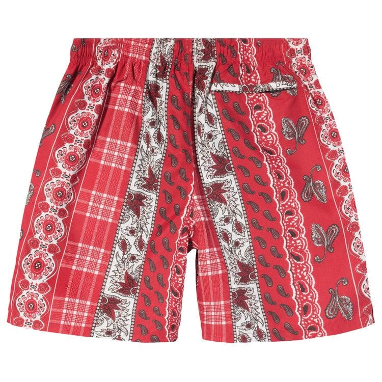 Stussy Paisley Plaid Stock Water Shorts Red