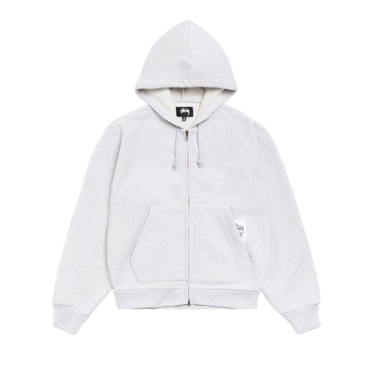 Stussy Patch Zip Knit Hoodie Ash Heather