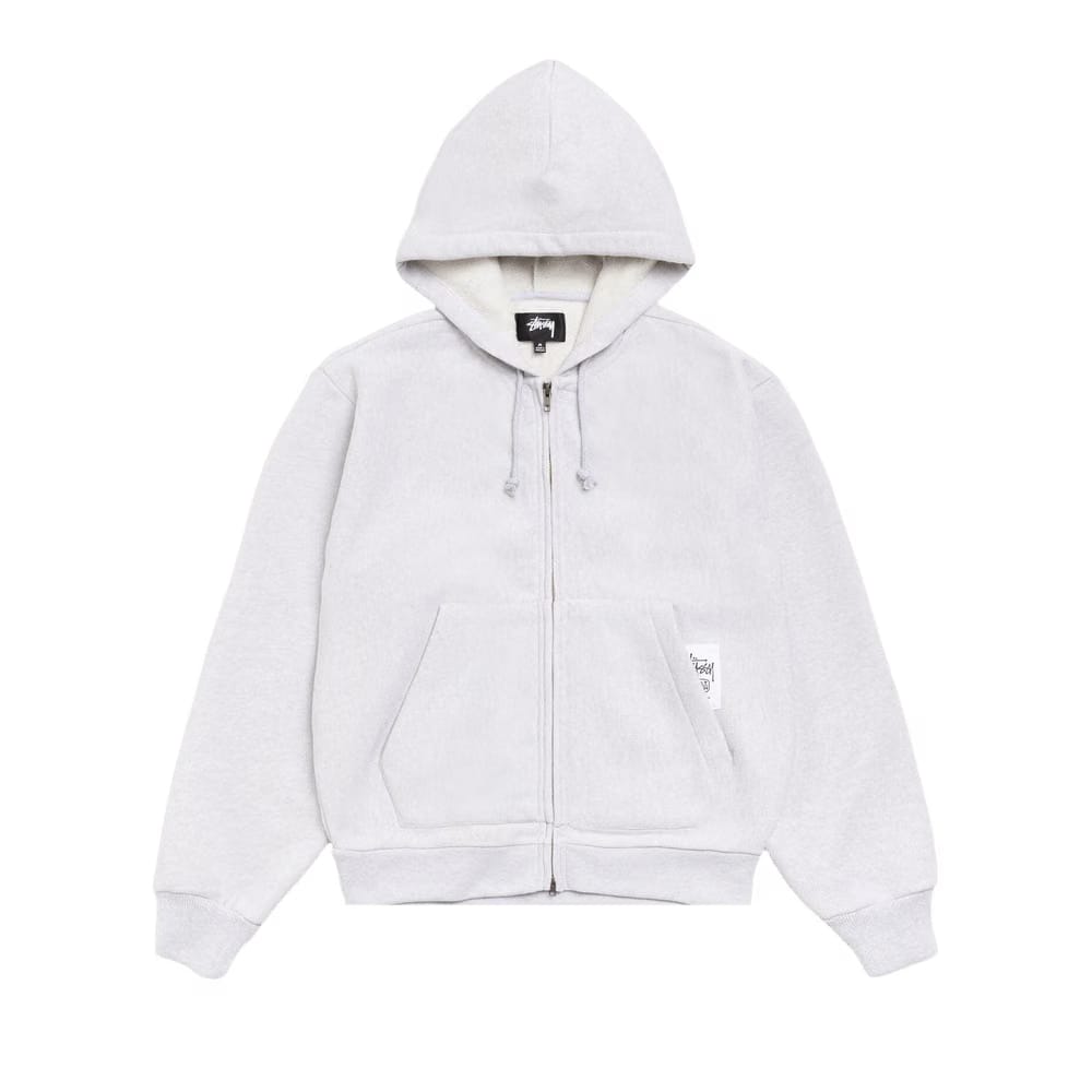 Stussy Patch Zip Knit Hoodie Ash Heather