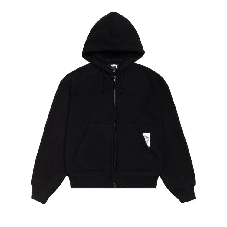 Stussy Patch Zip Knit Hoodie Black