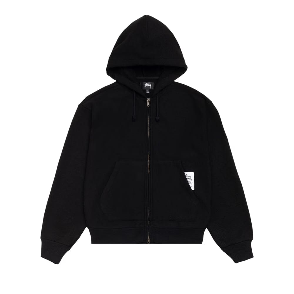Stussy Patch Zip Knit Hoodie Black