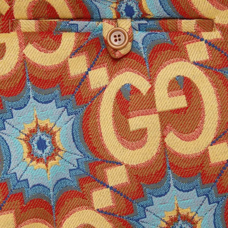 Gucci GG Kaleidoscope Equestrian Inspired Pant Orange/Yellow