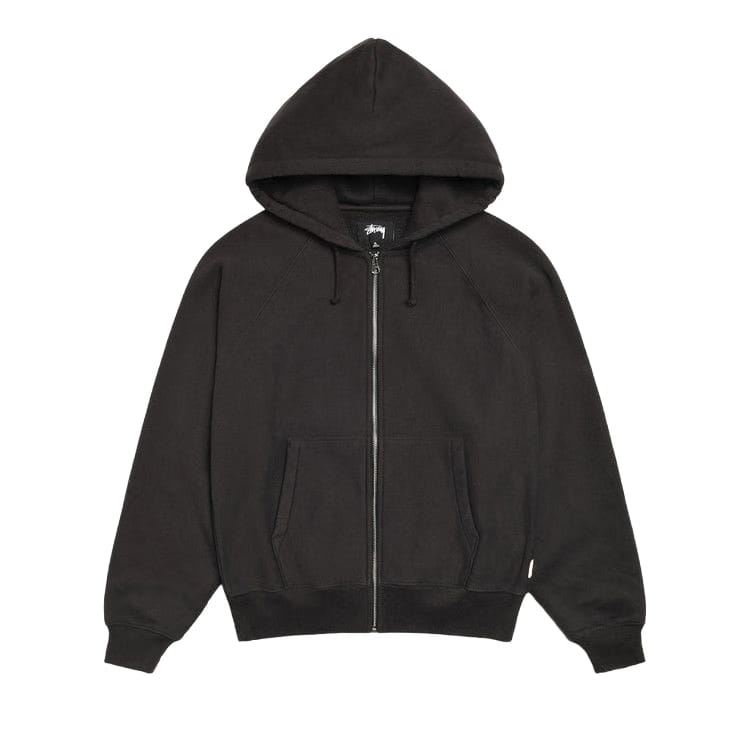 Stussy Raglan Zip Hoodie Washed Black