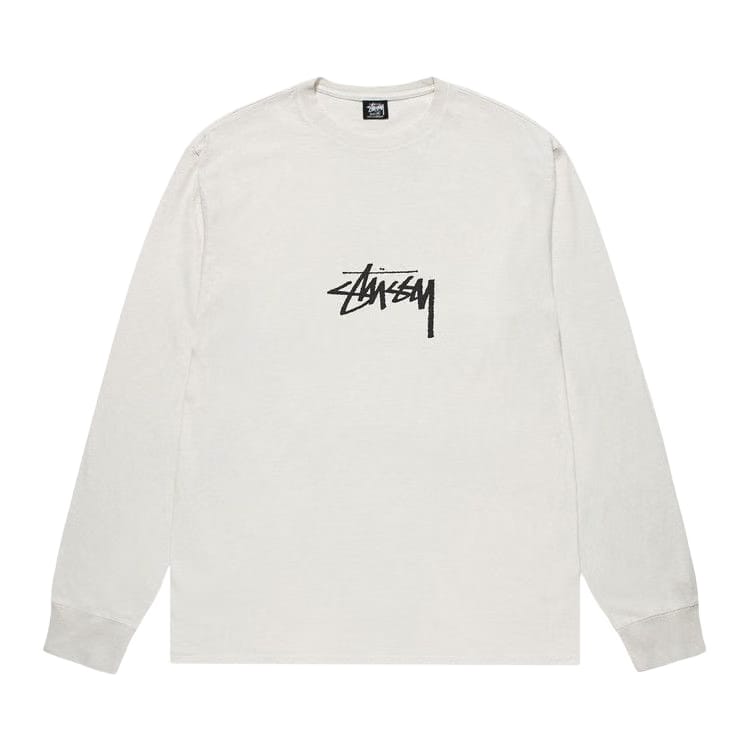 Stussy Pigment Dyed Small Stock Long-Sleeve T-Shirt Natural