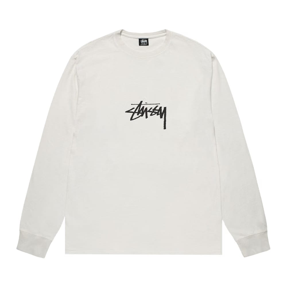 Stussy Pigment Dyed Small Stock Long-Sleeve T-Shirt Natural