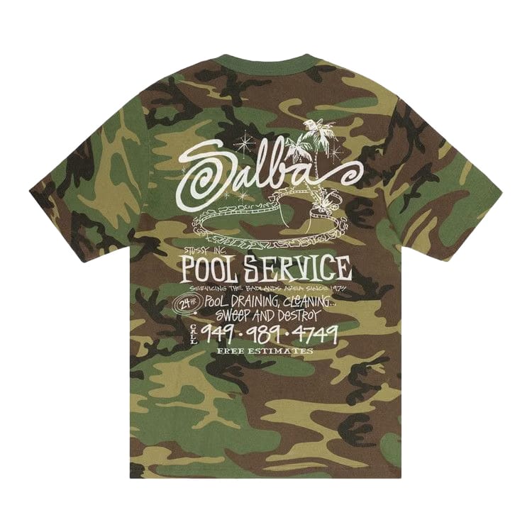 Stussy Pool Service T-Shirt Pigment Dyed Camo
