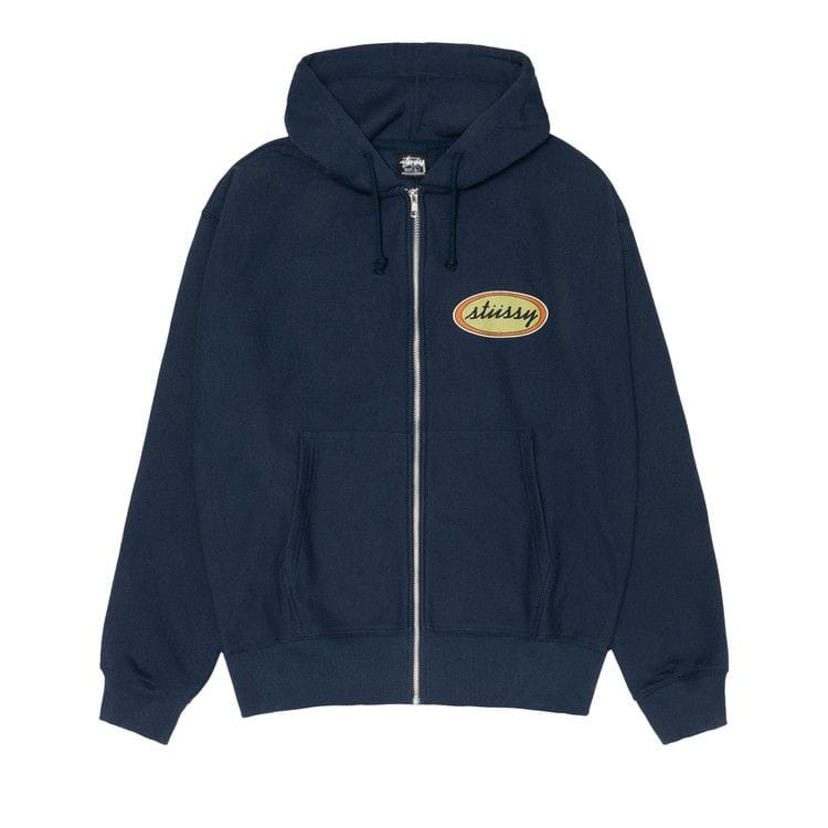 Stussy x Our Legacy Work Shop Oval Zip Hoodie Navy