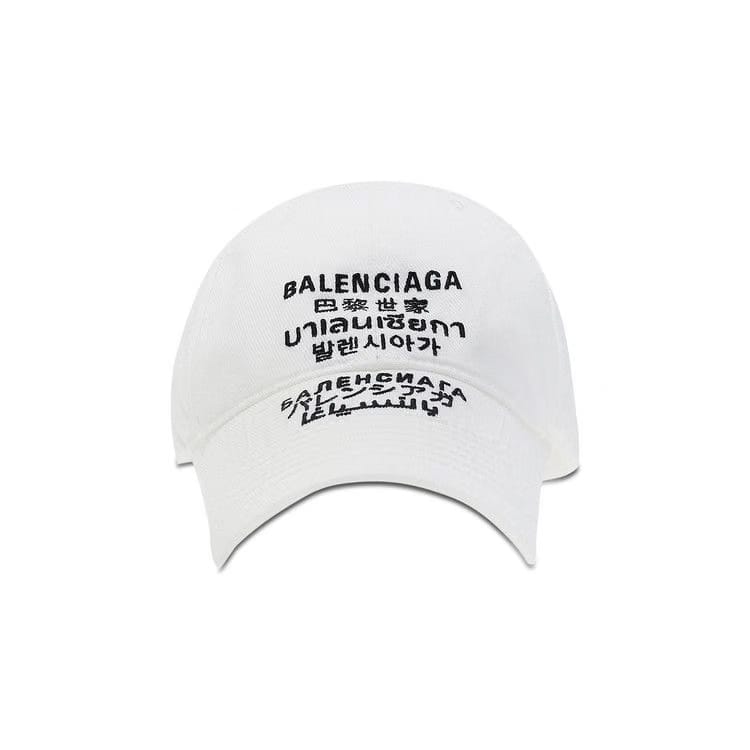 Balenciaga Languages Baseball Cap White/Black