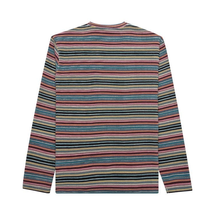 Stussy Printed Multi-Stripe Long-Sleeve Crew Khaki