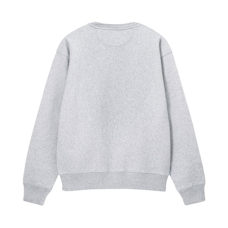 Stussy Stock Logo Crew Sweatshirt Grey Heather
