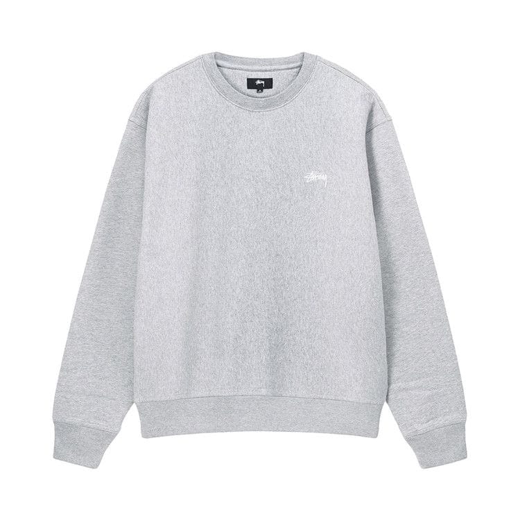 Stussy Stock Logo Crew Sweatshirt Grey Heather