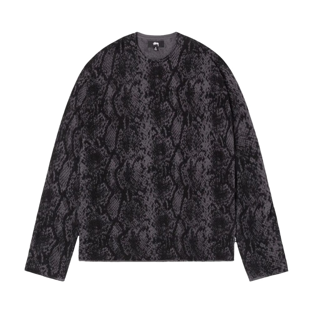 Stussy Python Knit Crew Charcoal