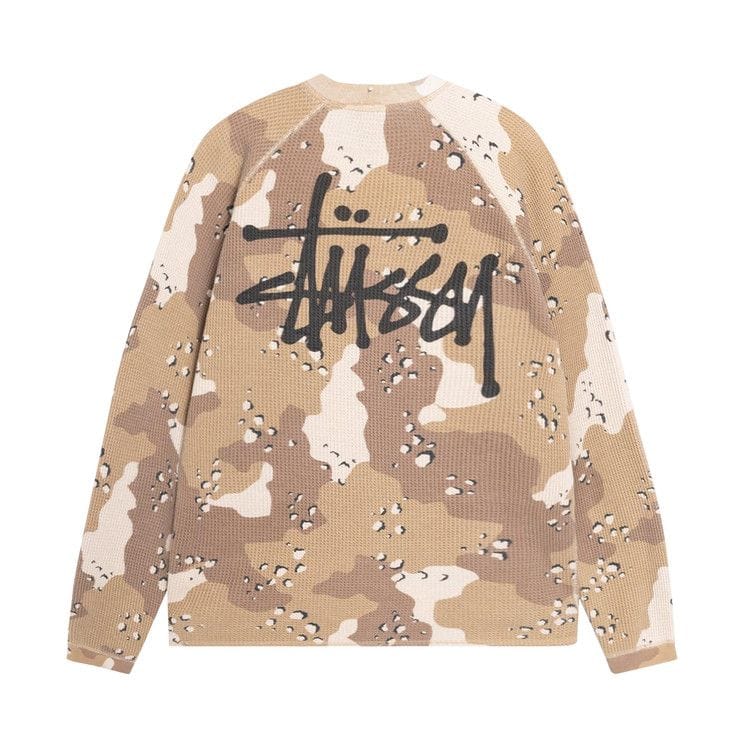 Stussy Raglan Thermal Long-Sleeve Crew Desert Camo