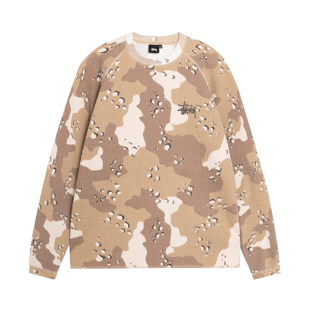 Stussy Raglan Thermal Long-Sleeve Crew Desert Camo