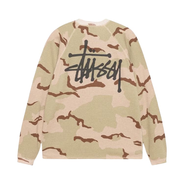 Stussy Raglan Thermal Long-Sleeve Crew Sand