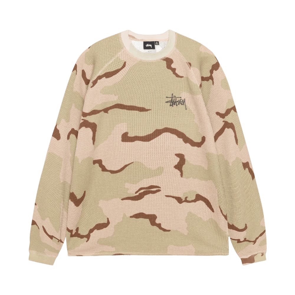 Stussy Raglan Thermal Long-Sleeve Crew Sand