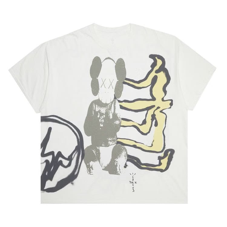 Travis Scott Cactus Jack Kaws For Fragment T-Shirt Aged Yellow