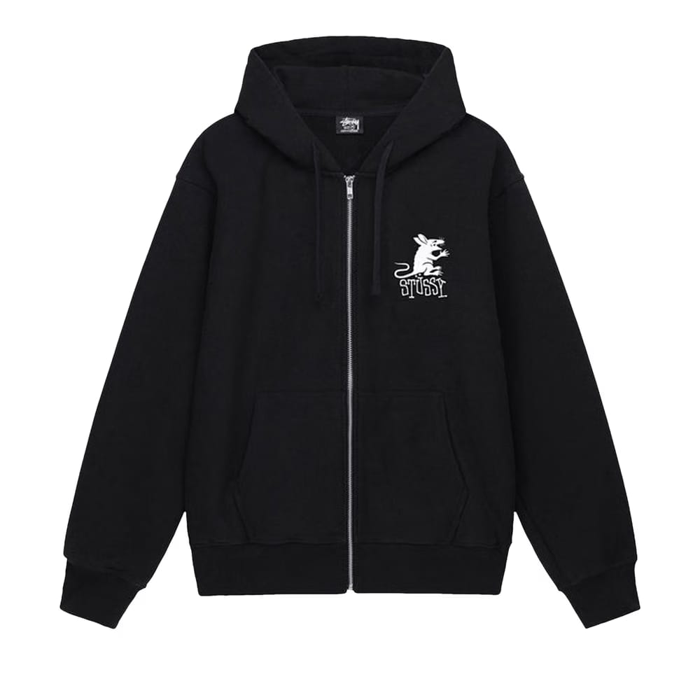 Stussy Rat Zip Hoodie Black