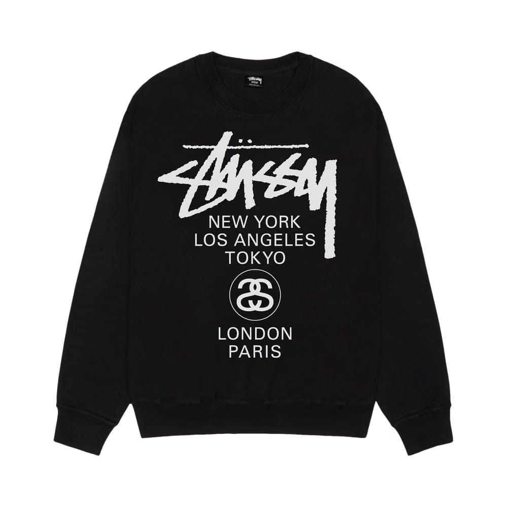 Stussy World Tour Crew Black