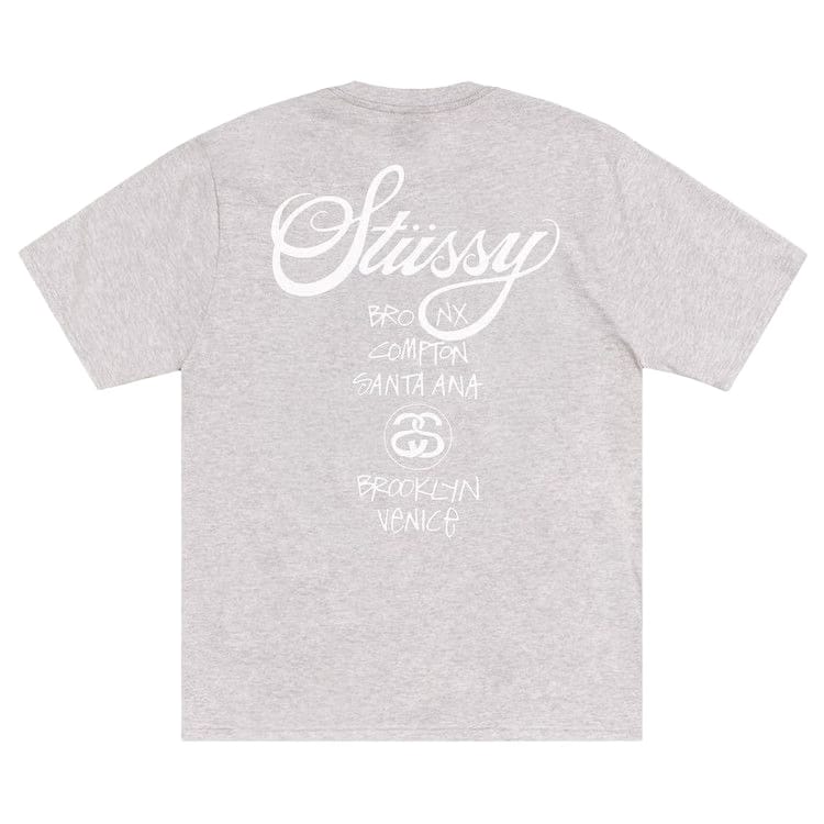 Stussy World Tour T-Shirt Ash Heather