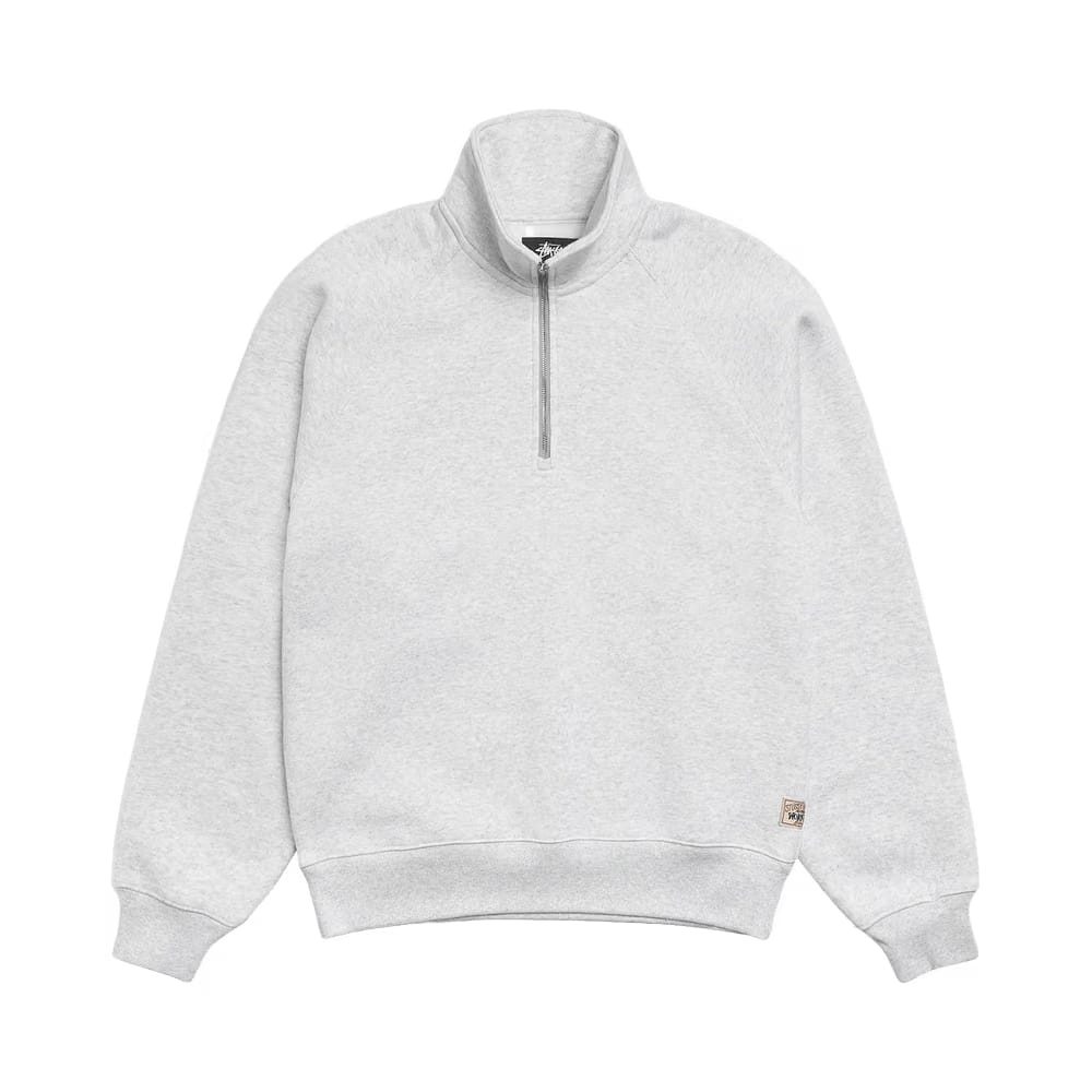 Stussy Relaxed Half Zip Grey Heather