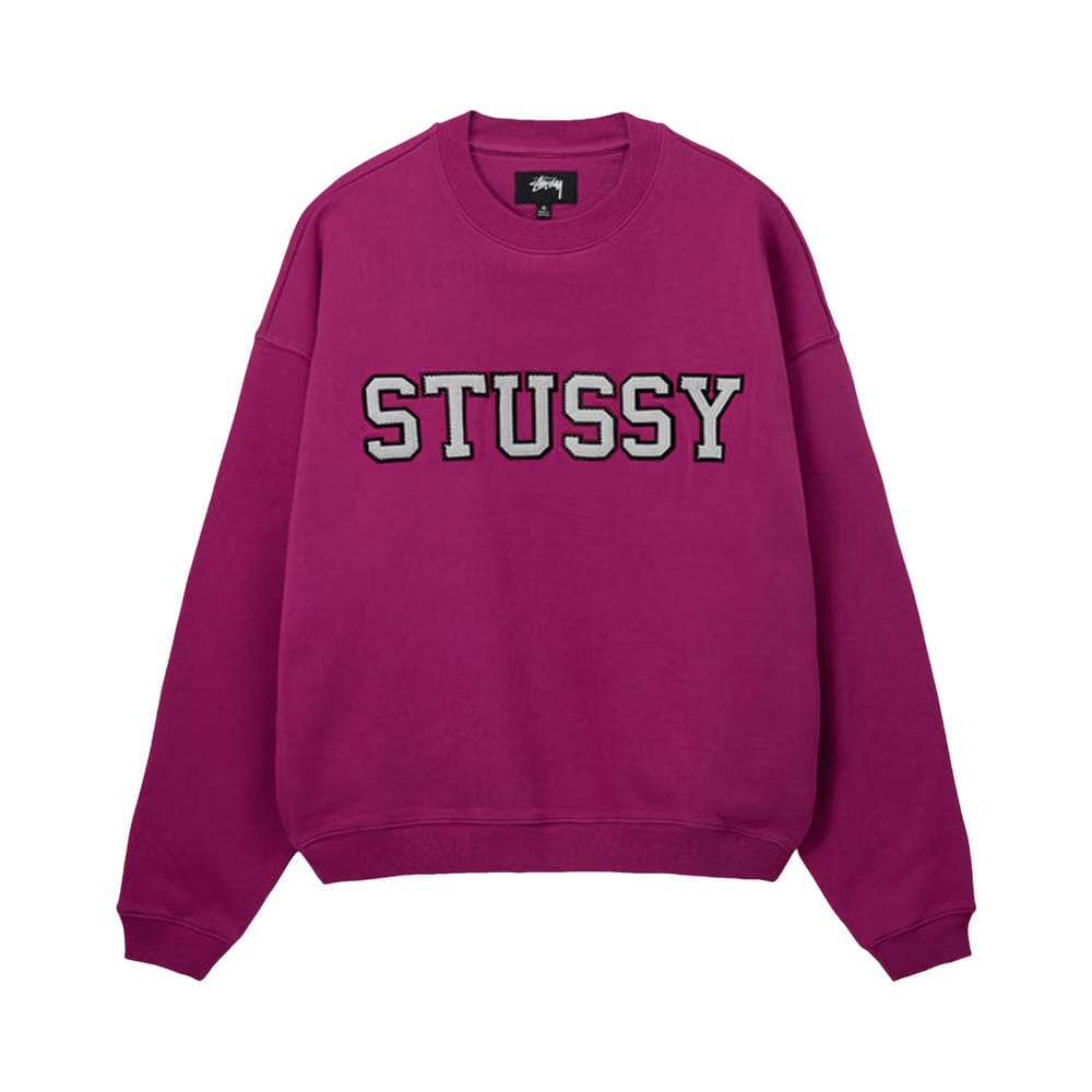 Stussy Relaxed Oversized Crew Magenta