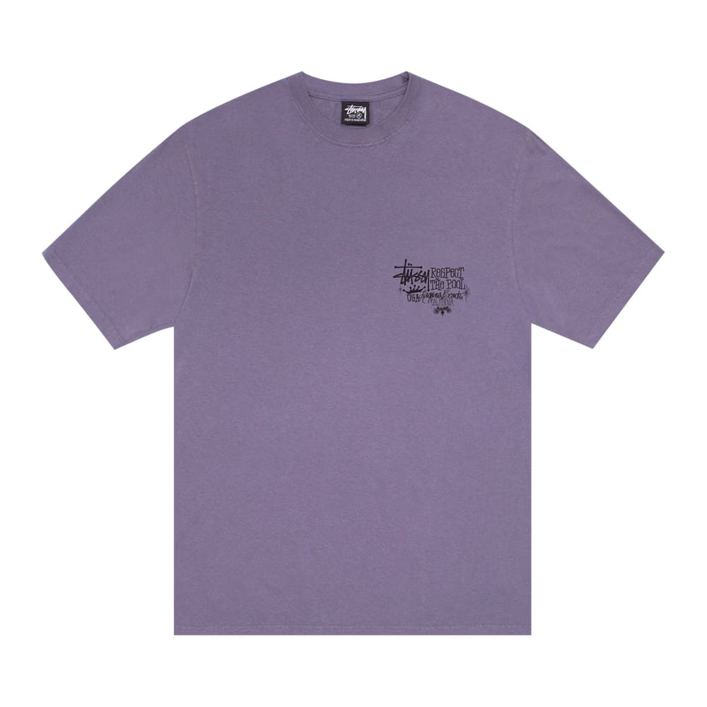 Stussy Respect The Pool T-Shirt Pigment Dyed Grape