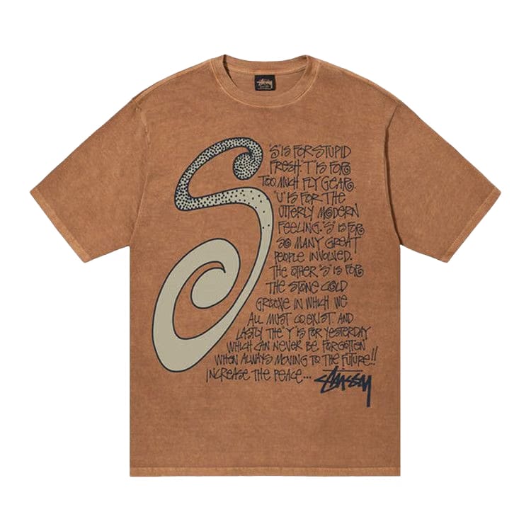 Stussy S Talk Pigment Dyed T-Shirt Almond