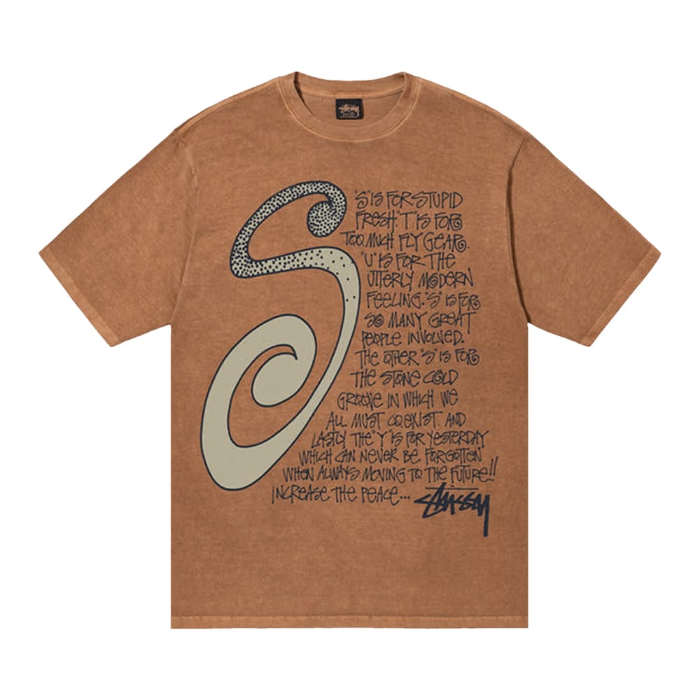 Stussy S Talk Pigment Dyed T-Shirt Almond