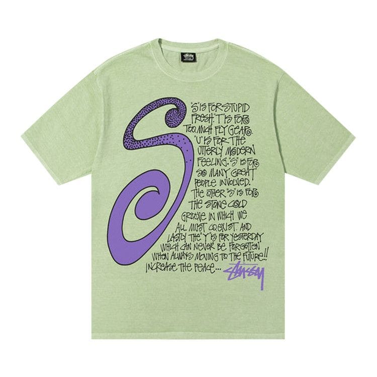 Stussy S Talk Pigment Dyed T-Shirt Sage