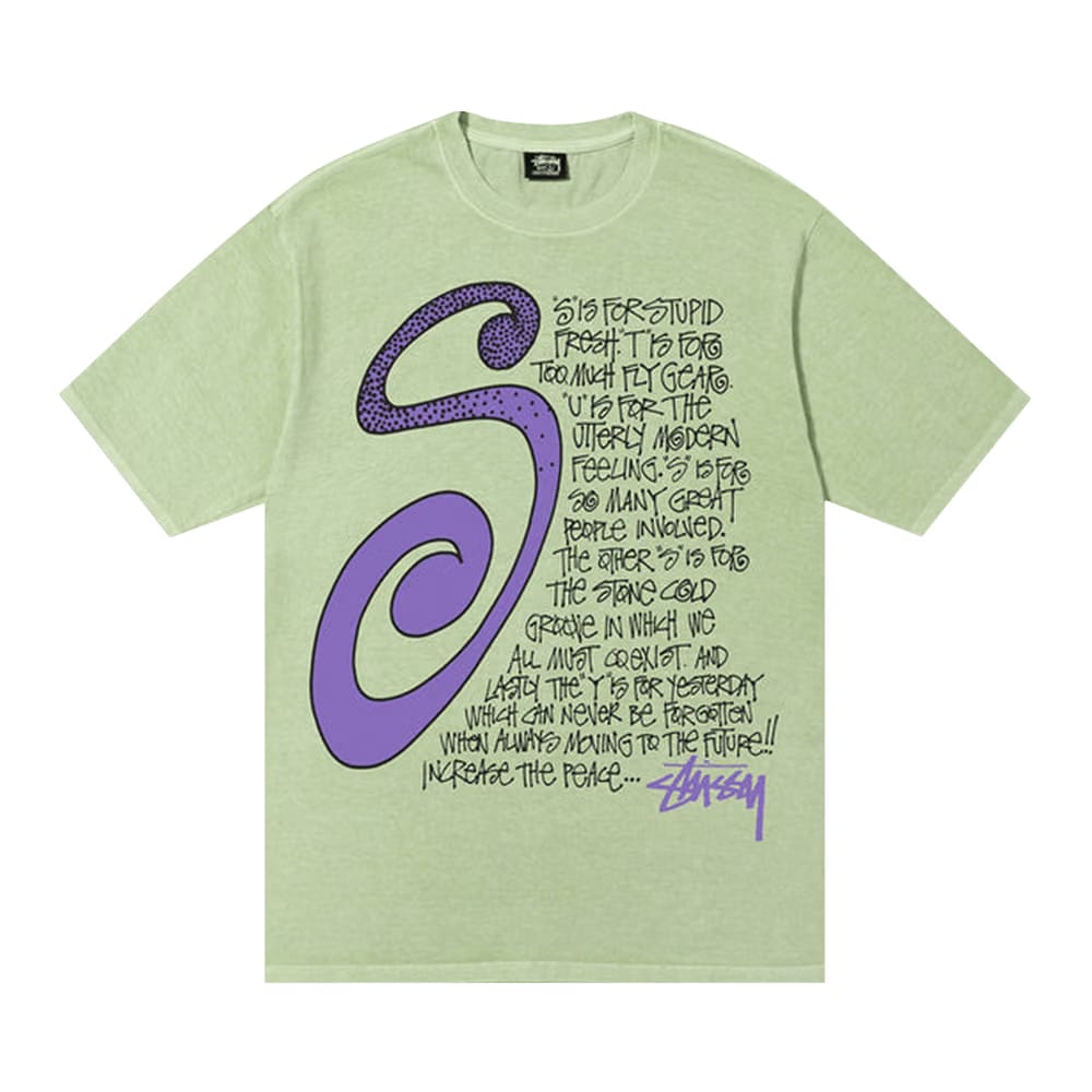 Stussy S Talk Pigment Dyed T-Shirt Sage