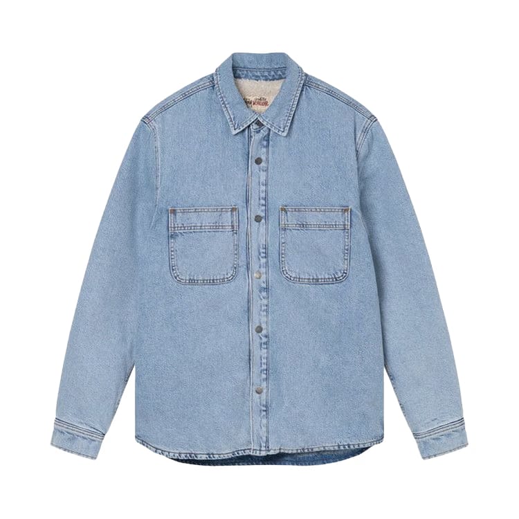 Stussy Sherpa Lined Denim Shirt Light Denim
