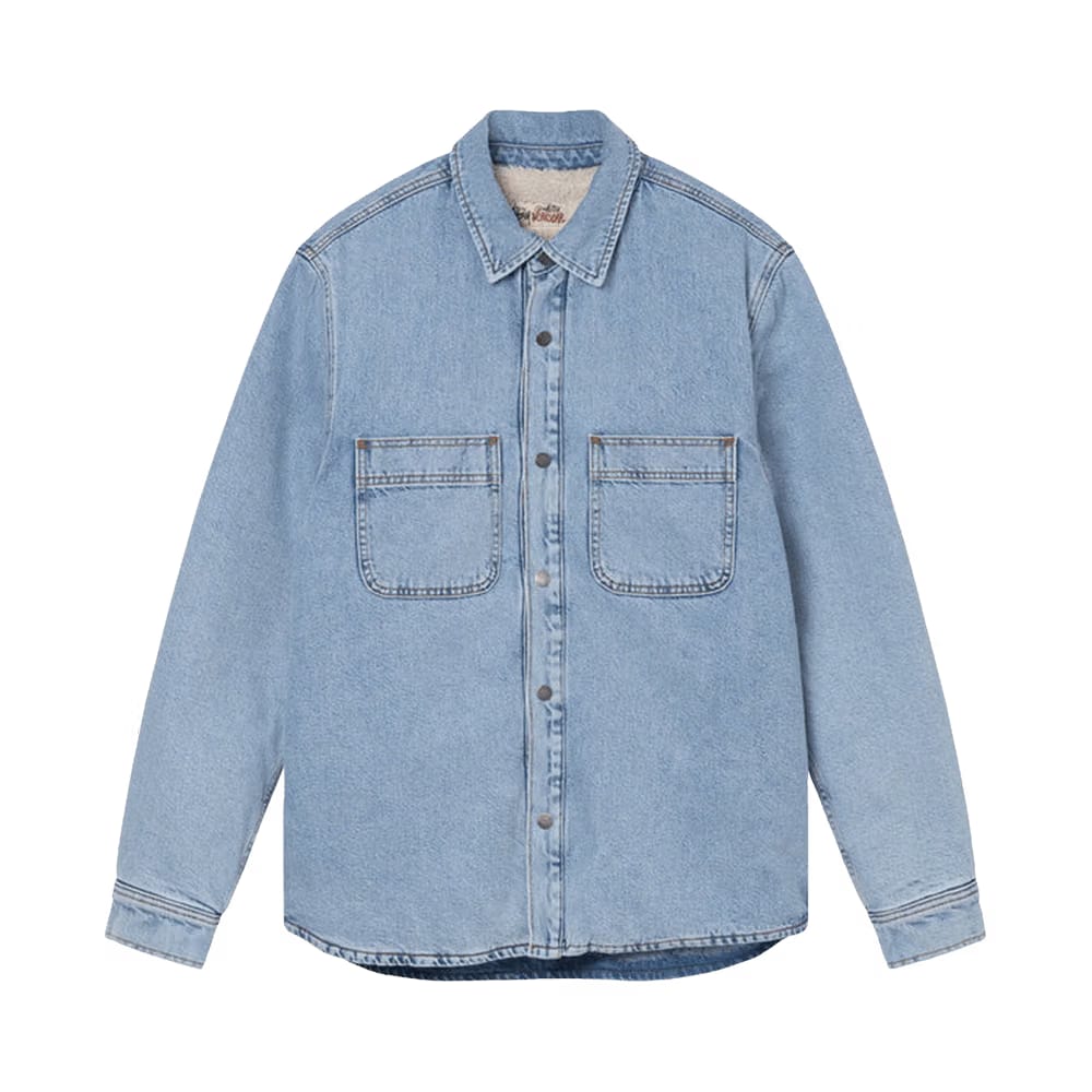 Stussy Sherpa Lined Denim Shirt Light Denim