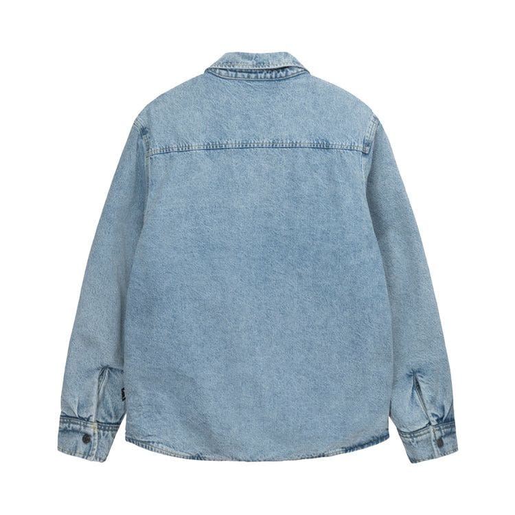 Stussy Sherpa Lined Denim Shirt Stone Washed