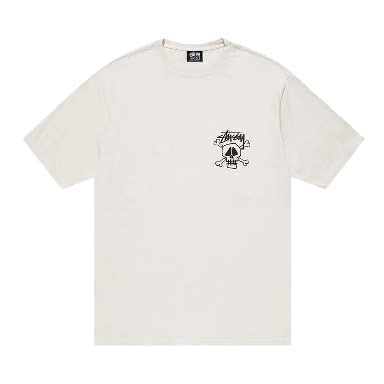 Stussy Skull and Bones Pigment Dyed T-Shirt Natural