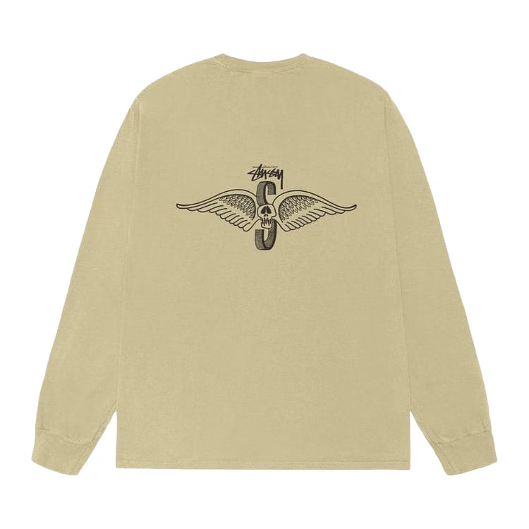 Stussy Skull Wings Long-Sleeve T-Shirt Pigment Dyed Elm