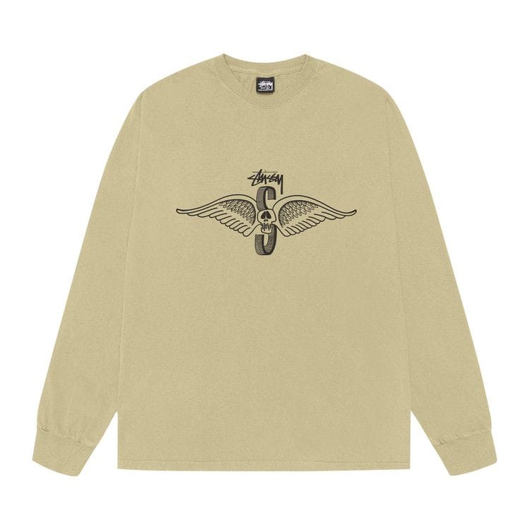Stussy Skull Wings Long-Sleeve T-Shirt Pigment Dyed Elm