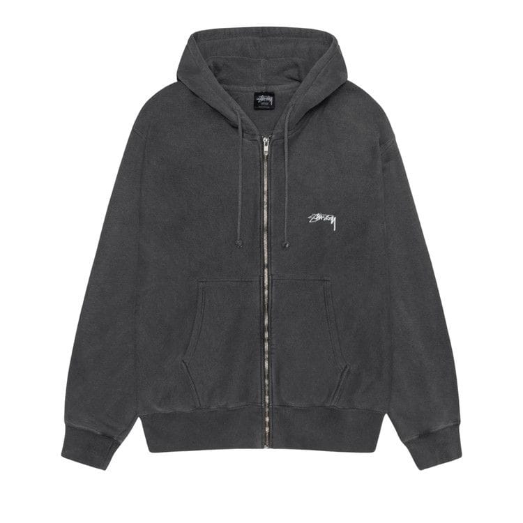 Stussy Smooth Stock Pigment Dyed Zip Hoodie Black