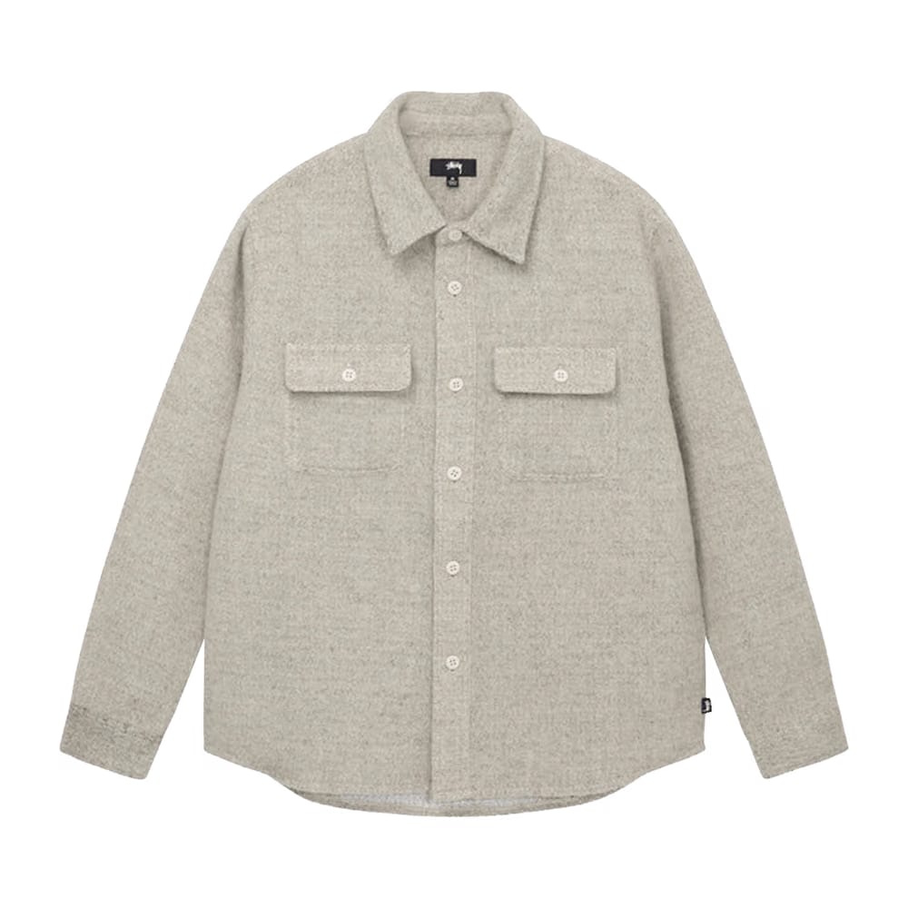 Stussy Speckled Wool Cpo Shirt Bone