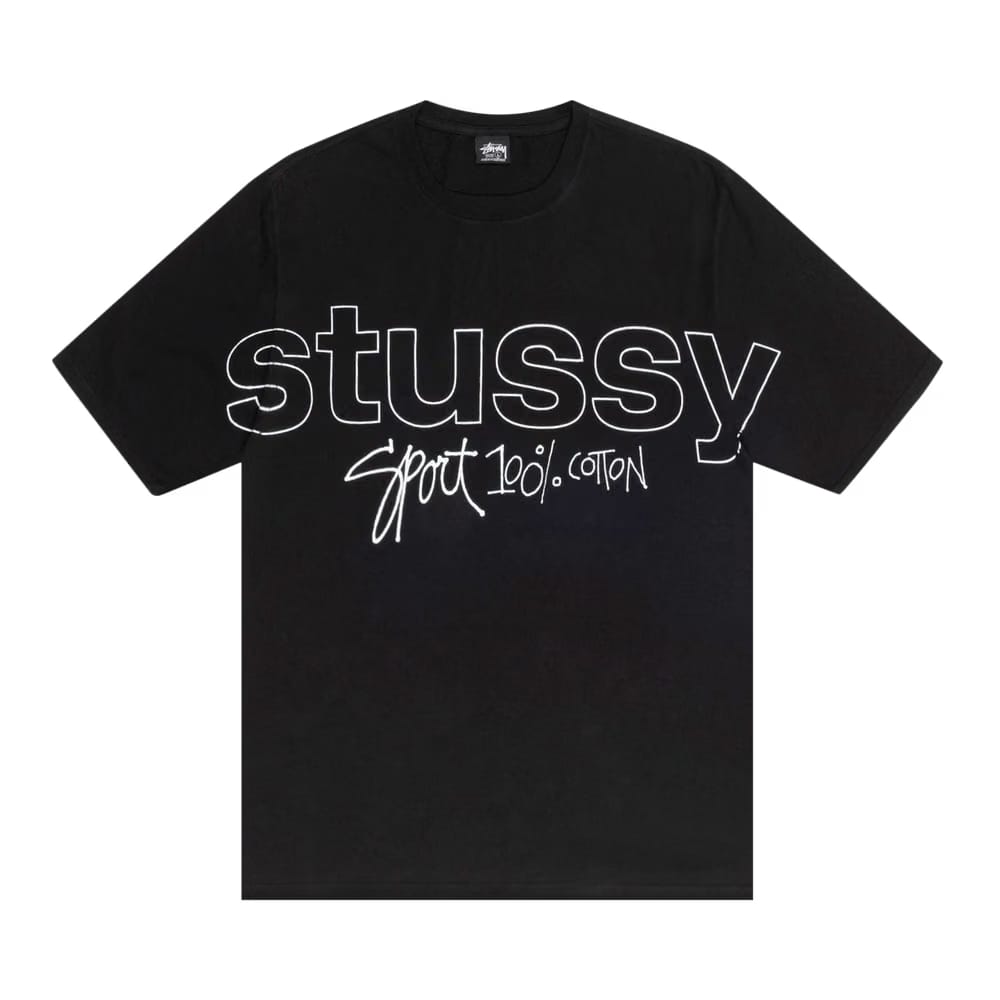 Stussy Sport 100% Pigment Dyed T-Shirt Black